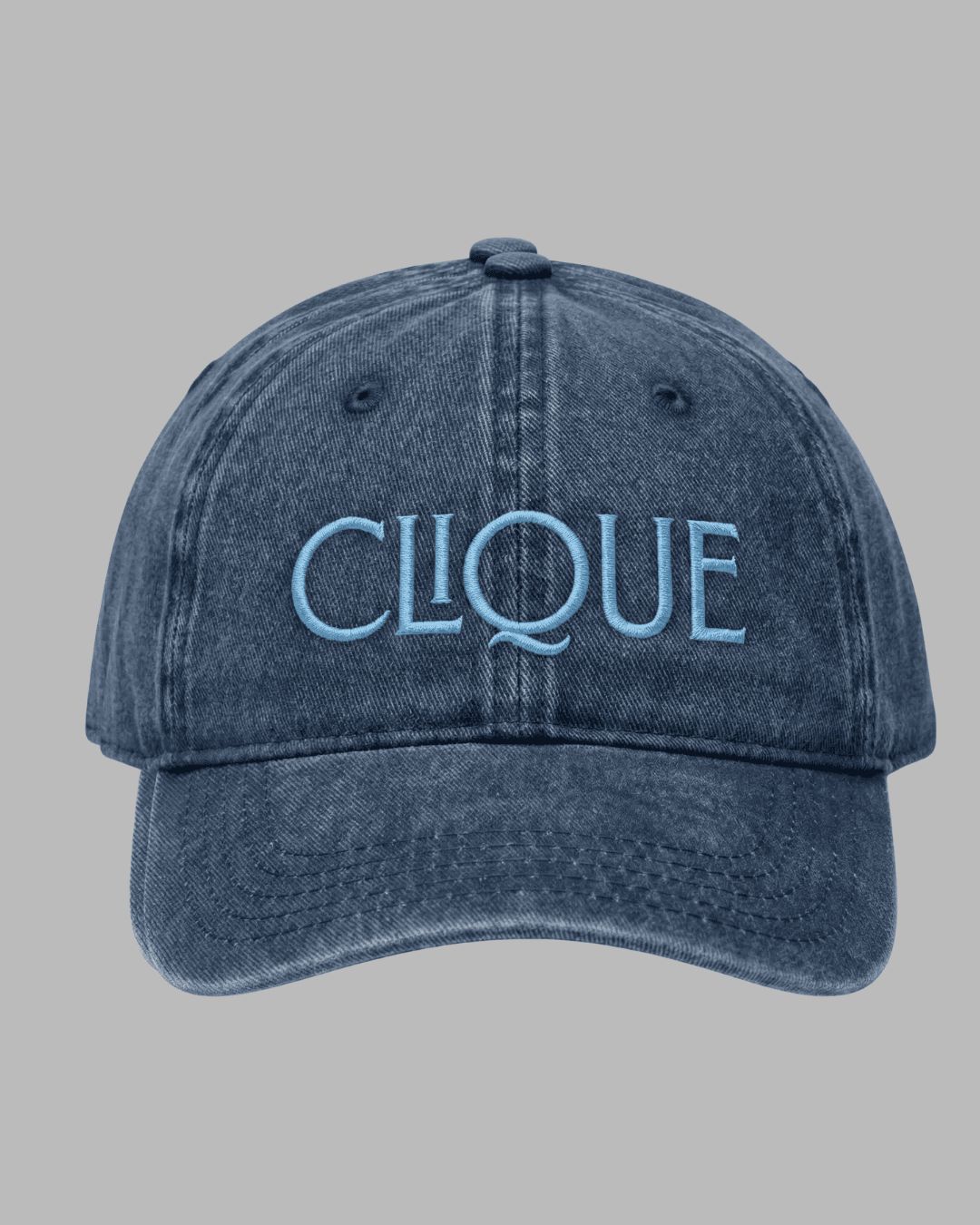 Denim dad hat with embroidered logo
